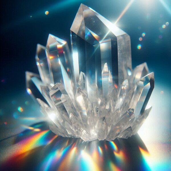 Mountain crystal on a desk, symbolizing clarity and luck in lotto and EuroMillions syndicates.