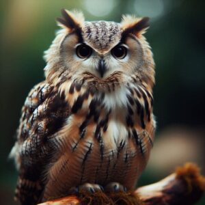 Owl perched on a branch, symbolizing wisdom and strategy in lotto syndicates.