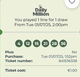 Lotto Euromillions Syndicate by Lucky Syndicates for the 01 July 2025 draw – Coupon 24