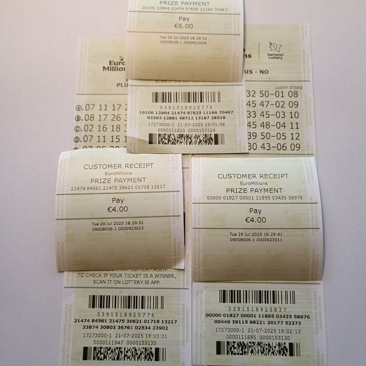 additional Euromillions Syndicate by Lucky Syndicates for the 29 July 2025 draw – Coupon 1