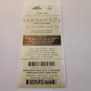 DP2 Euromillions Syndicate by Lucky Syndicates for the 29 July 2025 draw – Coupon 8