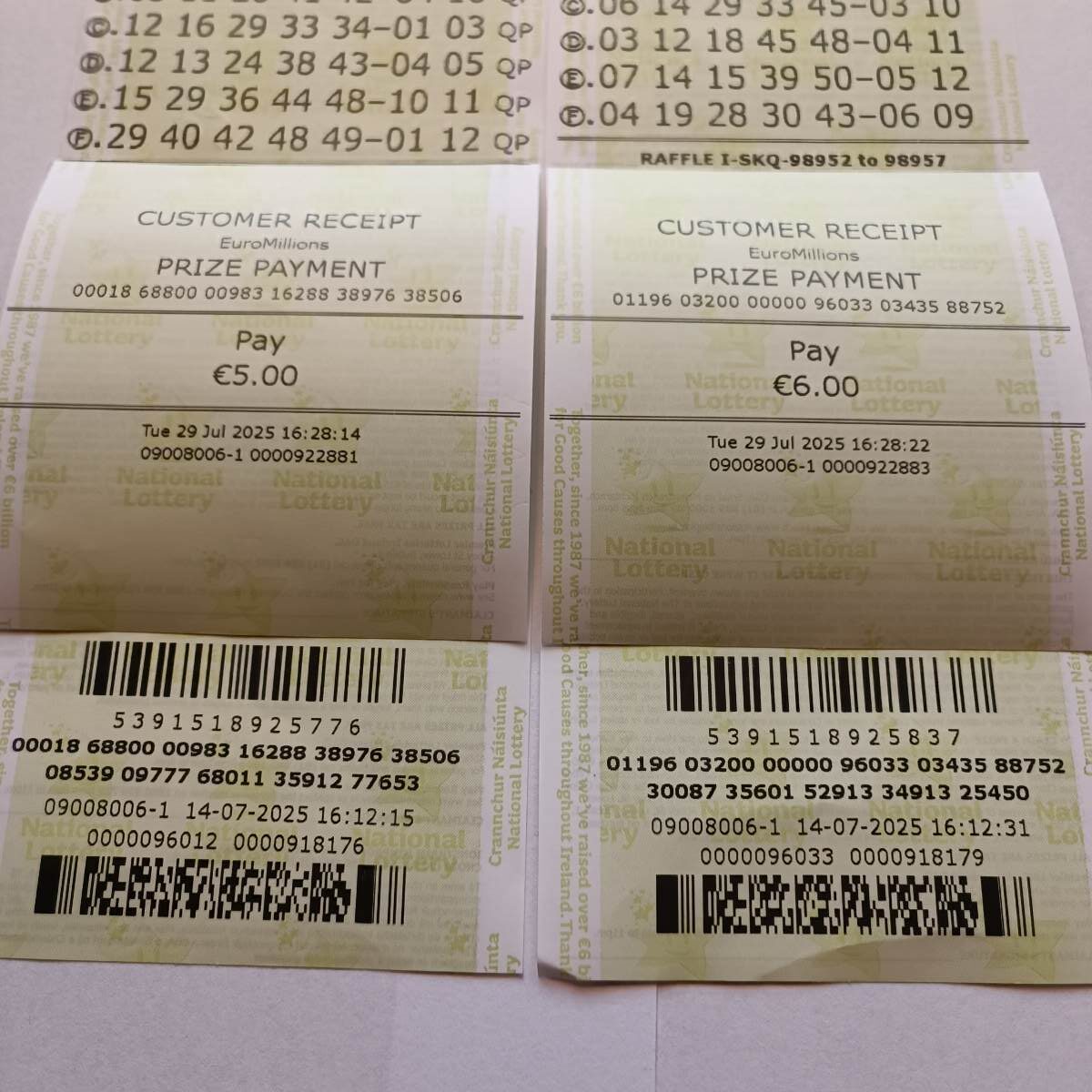 LMS Euromillions Syndicate by Lucky Syndicates for the 29 July 2025 draw – Coupon 3