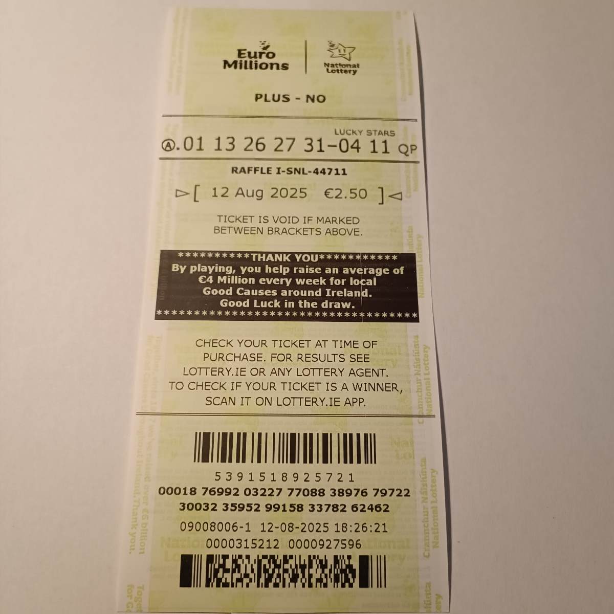 Lotto Euromillions Syndicate by Lucky Syndicates for the 12 August 2025 draw – Coupon 24