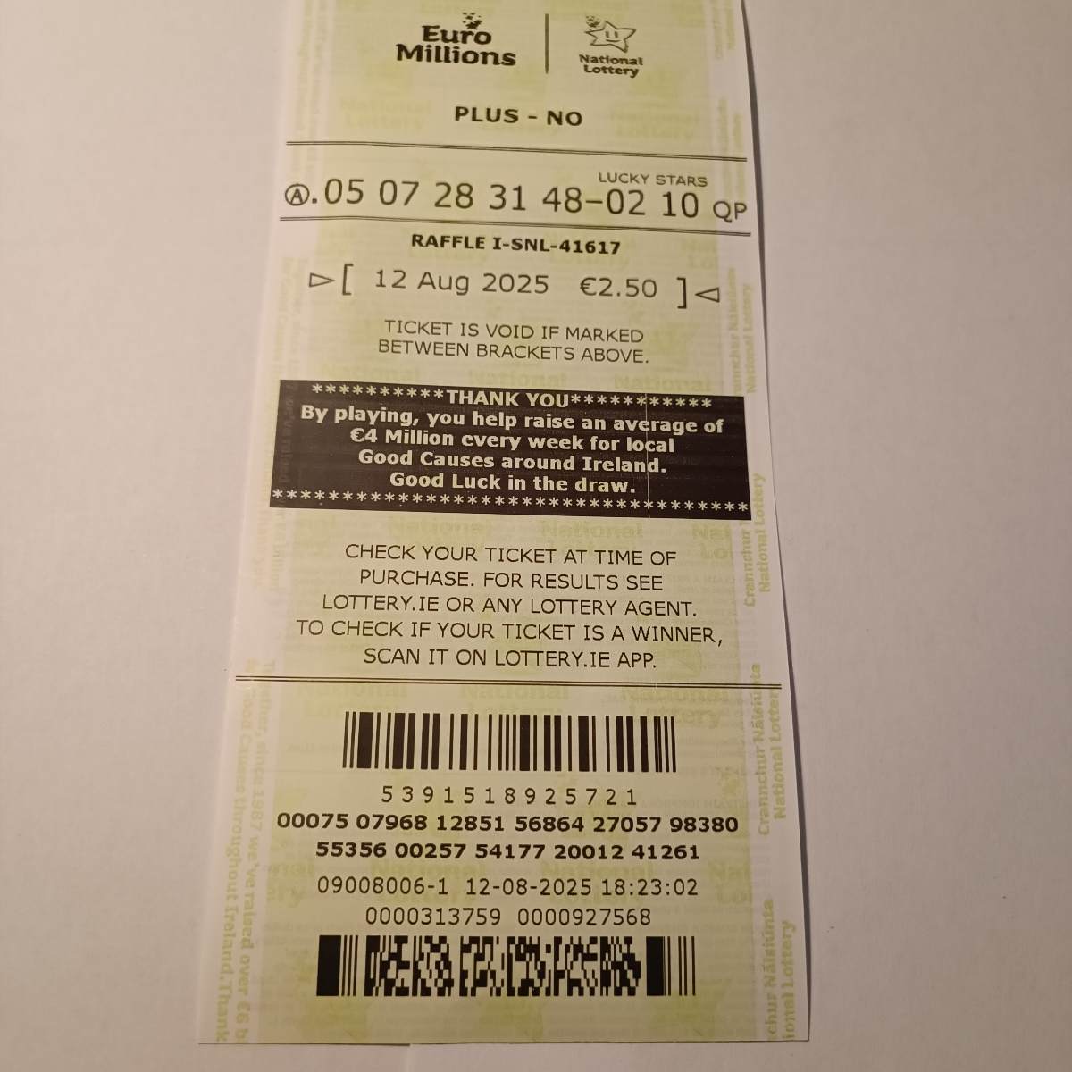Lotto Euromillions Syndicate by Lucky Syndicates for the 12 August 2025 draw – Coupon 26